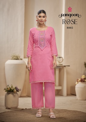 Rose by Rangoon pure Cotton Dobby Fancy Work Neck Work Top with Bottom at amavi expo kurtis catalogs