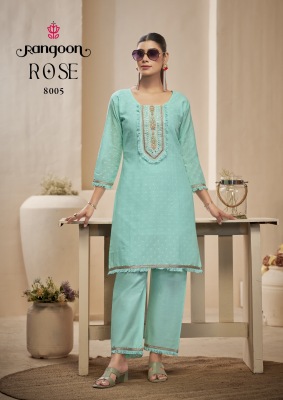 Rose by Rangoon pure Cotton Dobby Fancy Work Neck Work Top with Bottom at amavi expo kurtis catalogs