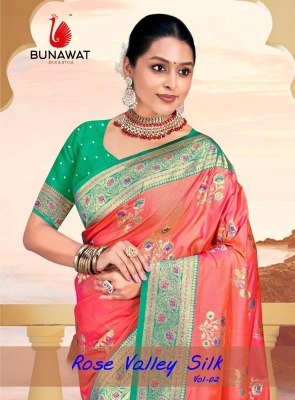 Rose valley silk 02 by Bunawat fancy silk saree catalogue at affordable rate Amavi