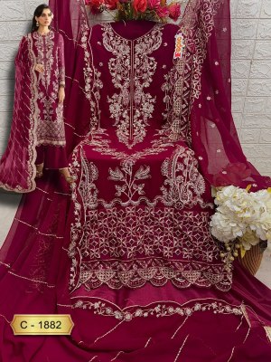 Rosemeen 1882 by Fepic Georgette embroidered unstitched pakistanis suit collection pakistani suit catalogs