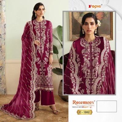 Rosemeen 1882 by Fepic Georgette embroidered unstitched pakistanis suit collection pakistani suit catalogs