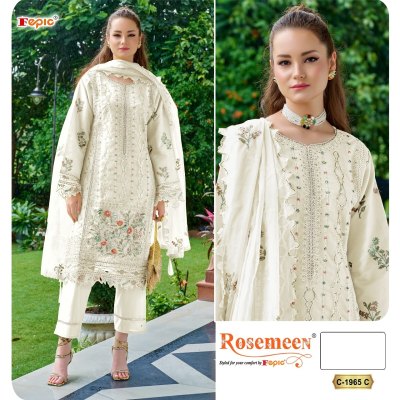 Rosemeen 1965 by Fepic Organza Embroidered Handwork Pakistani suit with wholesale price pakistani suit catalogs