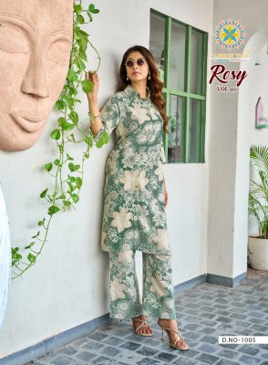 Rosy vol 1 by passion Tree Heavy Printed Reyon With Discharge Print top with bottom catalogue at affordable rate kurtis catalogs