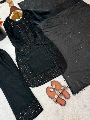 Royal Beads Fandy Silk Embroidered Palazzo Suit Set with Dupatta readymade suit catalogs