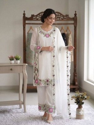 Royal Elegance Embroidered Fox Georgette Top Palazzo Set with Dupatta wholesale catalogs