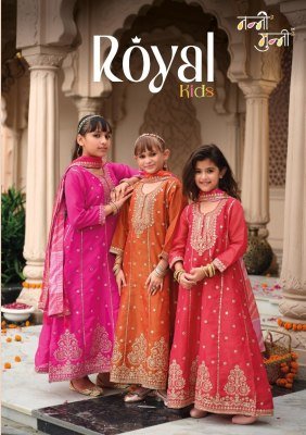 Royal-Kids Nanni-Munni Kids Wear Simer Embroidery 2-Piece Set with Viscose Dola Dupatta 