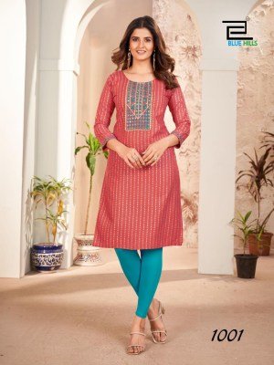 Royal Queen by Blue Hills Zari sequence embroidered Kurti catalogue at low rate kurtis catalogs