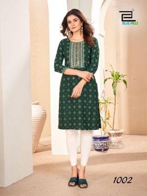 Royal Queen by Blue Hills Zari sequence embroidered Kurti catalogue at low rate kurtis catalogs