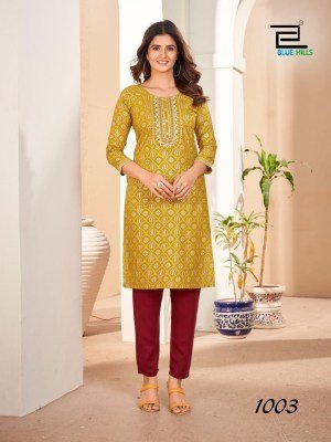 Royal Queen by Blue Hills Zari sequence embroidered Kurti catalogue at low rate kurtis catalogs
