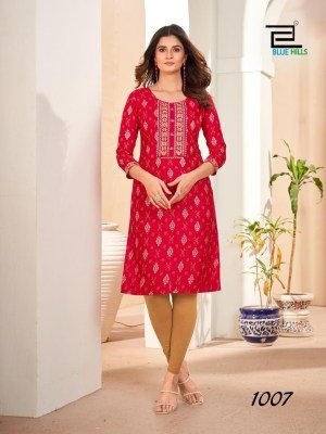 Royal Queen by Blue Hills Zari sequence embroidered Kurti catalogue at low rate kurtis catalogs