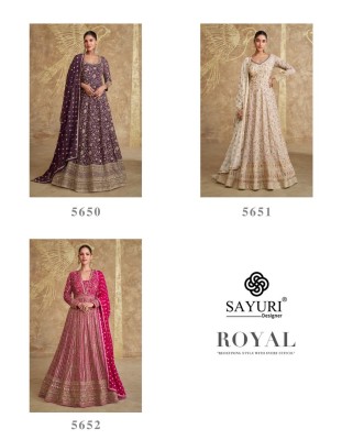 Royal by Sayuri designer real georgette heavy embroidered gown catalogue at low rate gown catalogs