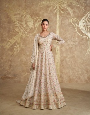 Royal by Sayuri designer real georgette heavy embroidered gown catalogue at low rate gown catalogs