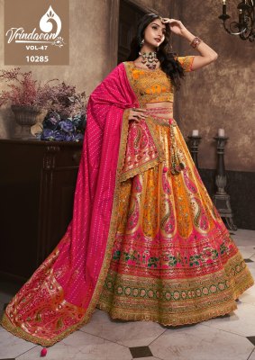 Royal by Vrindavan vol 47 banarasi silk designer lehenga choli catalogue at affordable rate lehenga choli catalogs