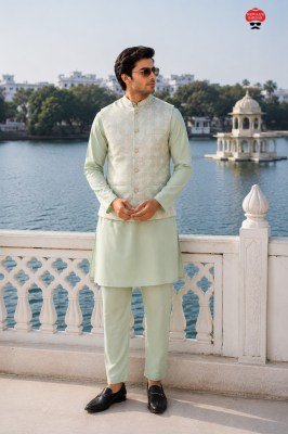 Royale Collection Kurta Pant with Sequins Koti Set 