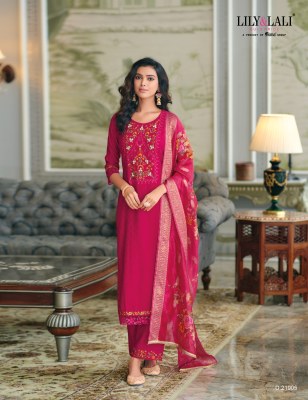 Rubab by Lily and lali Hand embroidered fancy kurti pant and dupatta catalogue at affordable rate readymade suit catalogs