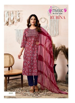 Rubina vol 8 by Mystic 9 Premium Reyon side lok sleeve readymade suit catalogue in amaviexpo  readymade suit catalogs