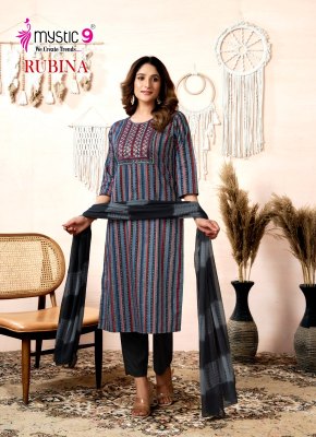 Rubina vol 8 by Mystic 9 Premium Reyon side lok sleeve readymade suit catalogue in amaviexpo  readymade suit catalogs