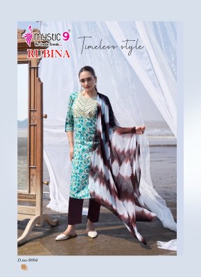 Rubina vol 9 by Mystic 9 Premium Quality reyon top bottom and dupatta catalogue at affordable rate readymade suit catalogs