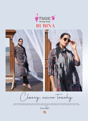 Rubina vol 9 by Mystic 9 Premium Quality reyon top bottom and dupatta catalogue at affordable rate readymade suit catalogs