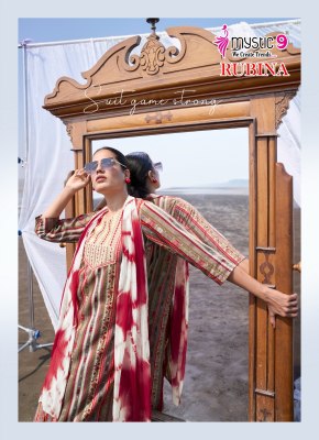 Rubina vol 9 by Mystic 9 Premium Quality reyon top bottom and dupatta catalogue at affordable rate readymade suit catalogs