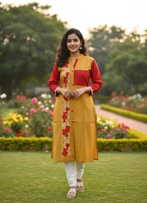 Rung Yashika Vol 8 Cotton Fabric with Computer Embroidery Bulk Wholesale  kurtis catalogs