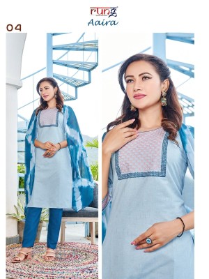 Rung by Aaira present heavy Bangalory cotton weaving kurti pant and dupatta catalogue at affordable rate  readymade suit catalogs