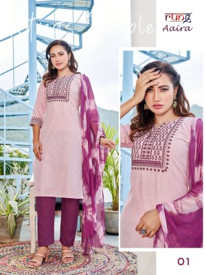 Rung by Aaira present heavy Bangalory cotton weaving kurti pant and dupatta catalogue at affordable rate  readymade suit catalogs