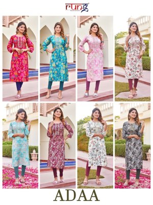Rung by Adaa heavy modal silk print with neck embroidered kureti catalogue at low rate kurtis catalogs