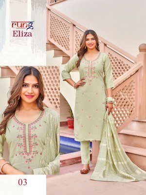 Rung by Eliza heavy roman silk embroidered readymade designer suit catalogue at low rate  readymade suit catalogs