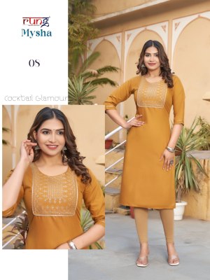 Rung by Mysha heavy super soft reyon embroidered kurti catalogue at amaviexpo kurtis catalogs