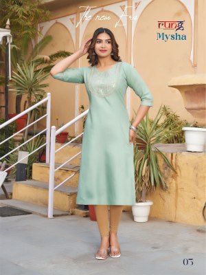 Rung by Mysha heavy super soft reyon embroidered kurti catalogue at amaviexpo kurtis catalogs