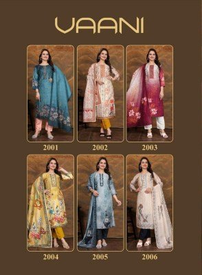 Rung by Vaani heavy silk embroidered digital printed kurti pant and dupatta catalogue at wholesale price  readymade suit catalogs