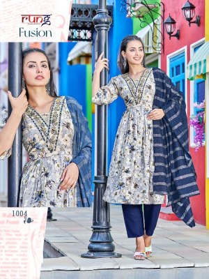 Rung new launch fusion aliya cute 3 pice ready made suits catalogue wholesale price  Rung Kurti 