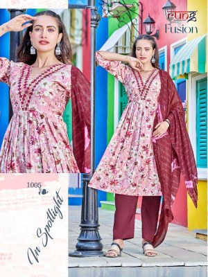 Rung new launch fusion aliya cute 3 pice ready made suits catalogue wholesale price  kurtis catalogs