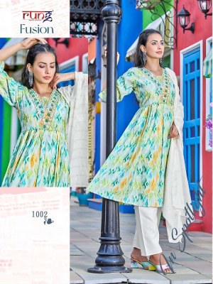 Rung new launch fusion aliya cute 3 pice ready made suits catalogue wholesale price  kurtis catalogs