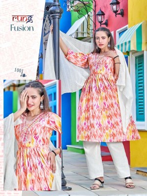 Rung new launch fusion aliya cute 3 pice ready made suits catalogue wholesale price  kurtis catalogs