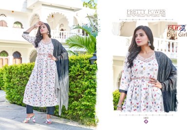 Rung present Digi girl heavy linen reyon digital printed embroidered readymade suit catalogue at wholesale price  readymade suit catalogs