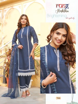 Rung present Nishtha heavy roman silk with embroidered readymade suit catalogue at wholesale price readymade suit catalogs
