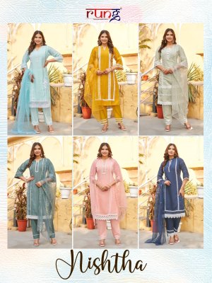 Rung present Nishtha heavy roman silk with embroidered readymade suit catalogue at wholesale price readymade suit catalogs