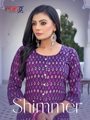 Rung present Shimmer designer fancy printed western wear tunic catalogue at wholesale rate Rung Kurti 