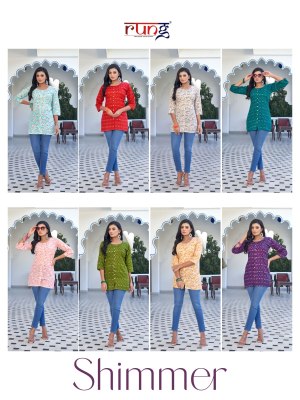 Rung present Shimmer designer fancy printed western wear tunic catalogue at wholesale rate western wear catalogs