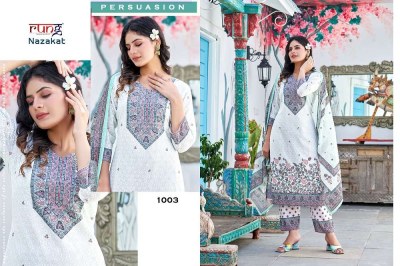 Rung presents nazakat pure chikan cotton digital printed top pants and dupatta set catalogue wholesale rate  kurtis catalogs