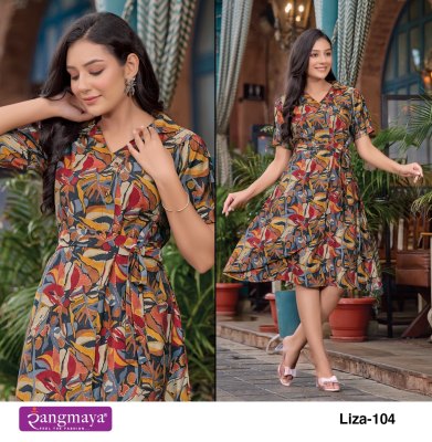 Rungmaya present Liza premium floral printed flared kurti catalogue at wholesale price kurtis catalogs