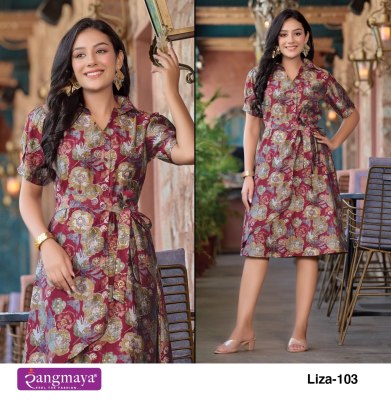 Rungmaya present Liza premium floral printed flared kurti catalogue at wholesale price kurtis catalogs