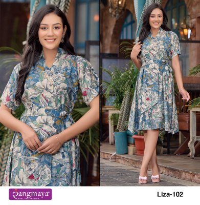 Rungmaya present Liza premium floral printed flared kurti catalogue at wholesale price kurtis catalogs