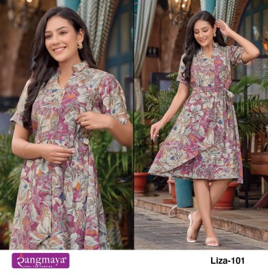 Rungmaya present Liza premium floral printed flared kurti catalogue at wholesale price kurtis catalogs