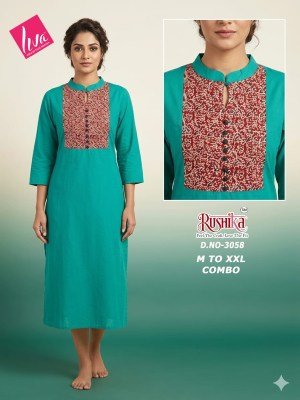 Rushika Liva Rayon Gamthi Pintex Tabla Kurti Collection kurtis catalogs