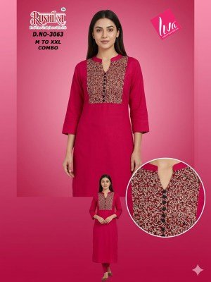 Rushika Liva Rayon Gamthi Pintex Tabla Kurti Collection kurtis catalogs