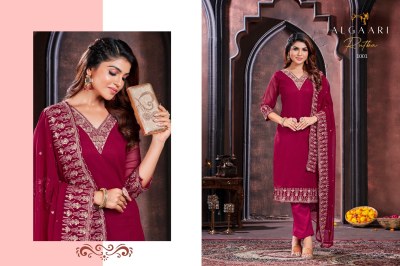 Rutba by Algaari georgette embroidered kurti pant and dupatta catalogue at affordable rate 