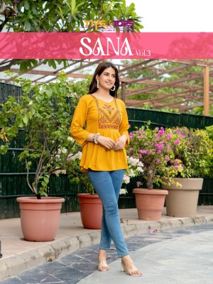 SANA Vol 03 by TIPS and TOPS Reyon wrinkle heavy embroidered western wear catalogue at affordable rate Tips and tops